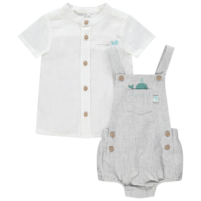 Σύνολο με κοντή σαλοπέτα και πουκάμισο 