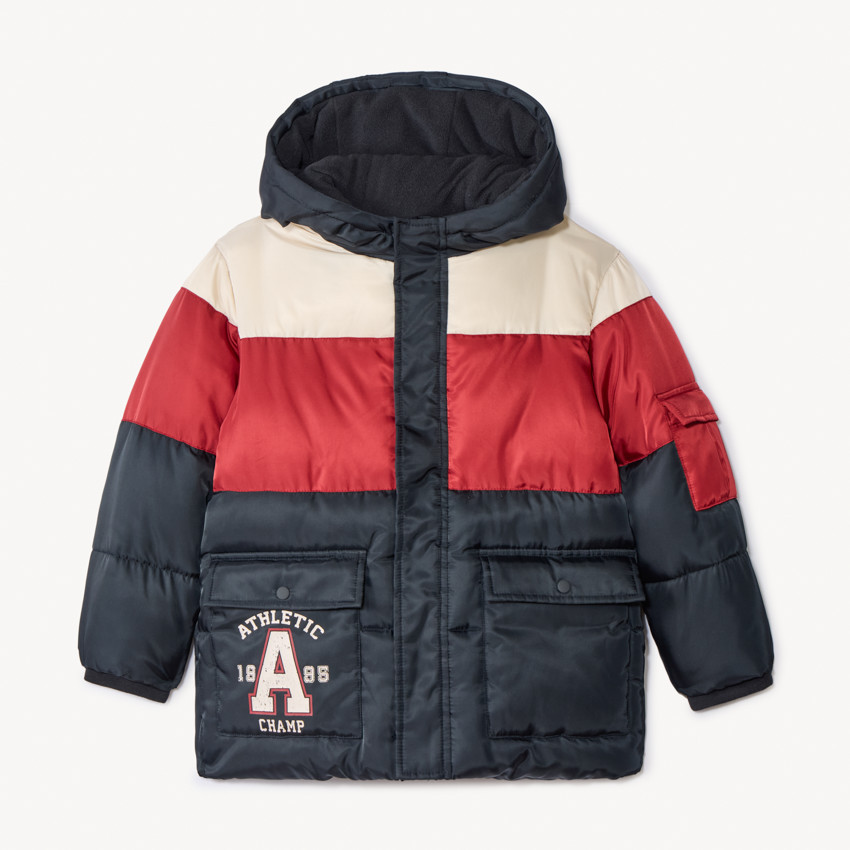 Doudoune effet colorblock à capuche pour garçon  