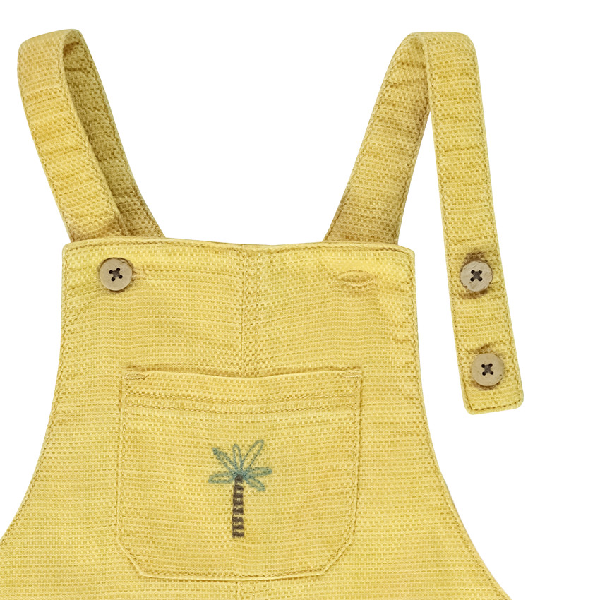 Σαλοπέτα κοντή πάνινη με κέντημα για bebe αγόρι 