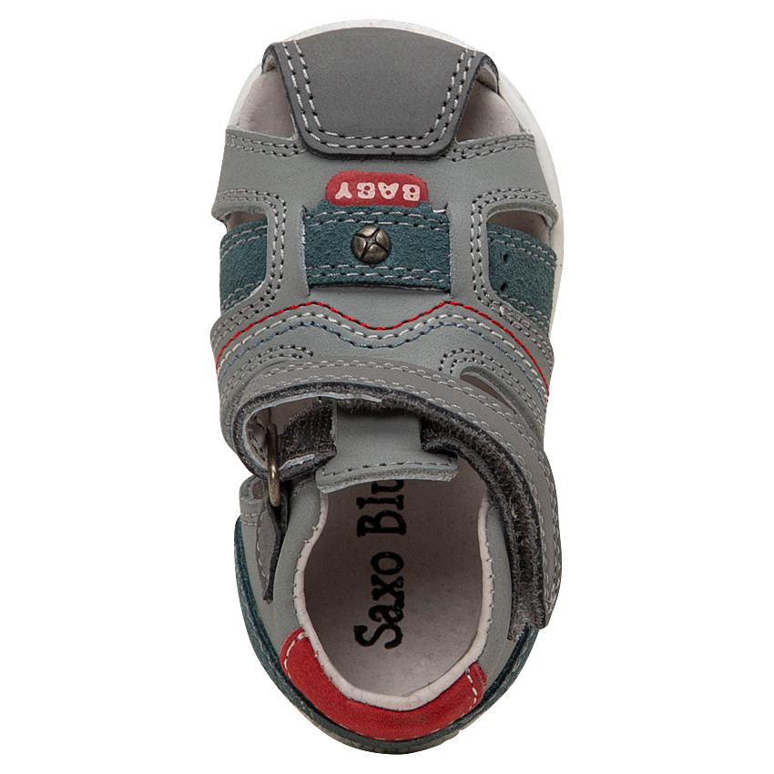 Δερμάτινα πέδιλα με λουράκια σε αντίθεση και σκρατς 