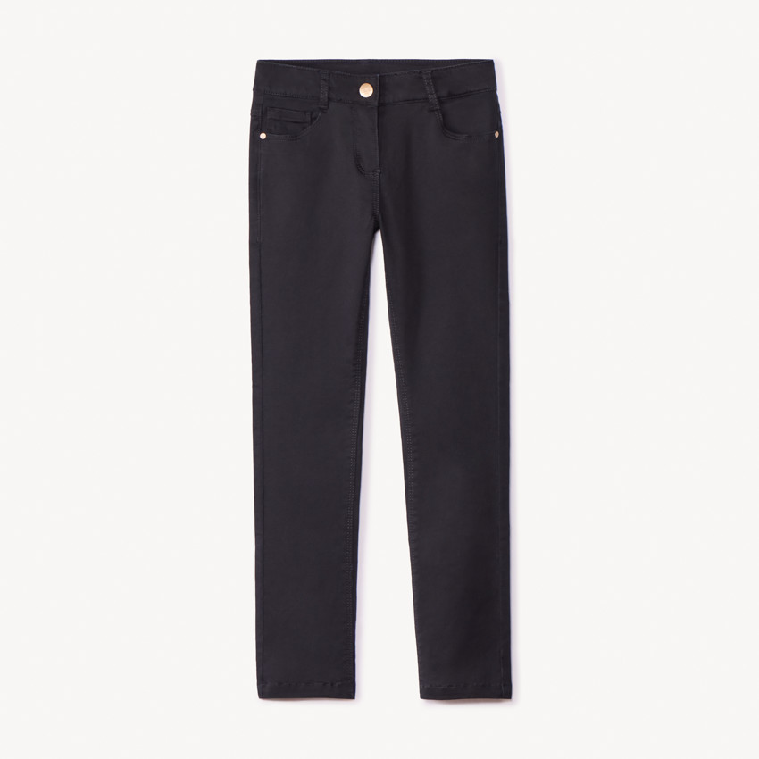 Παντελόνι slim από twill μονόχρωμο κορίτσι 