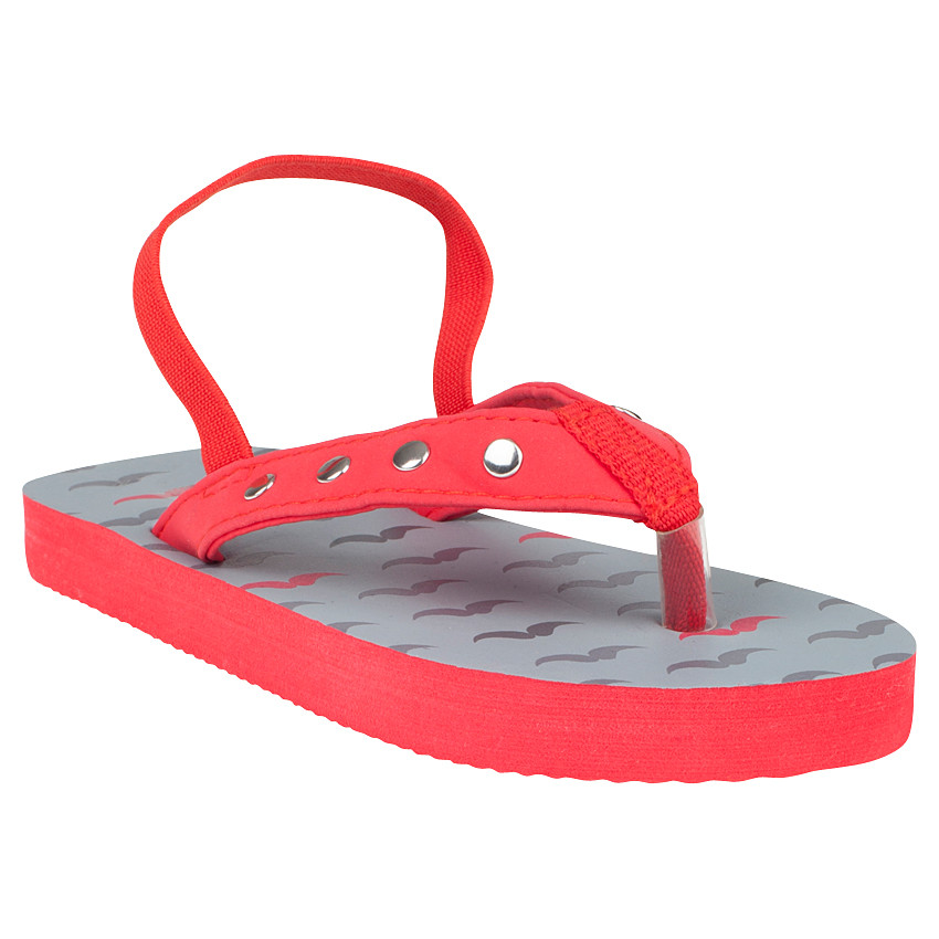 Tongs imprimé moustaches avec bride à clous et lanière pour garçon 