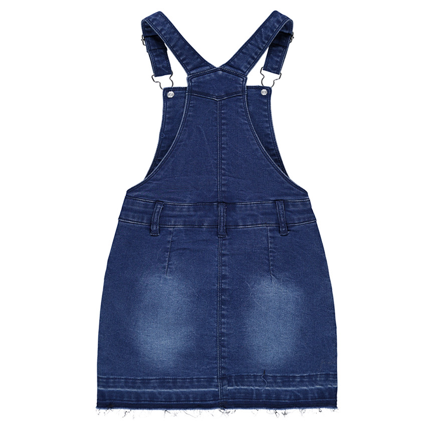 Τζιν φόρεμα-σαλοπέτα με used όψη και κέντημα τη Μίνι και τον Μίκυ της ©Disney 