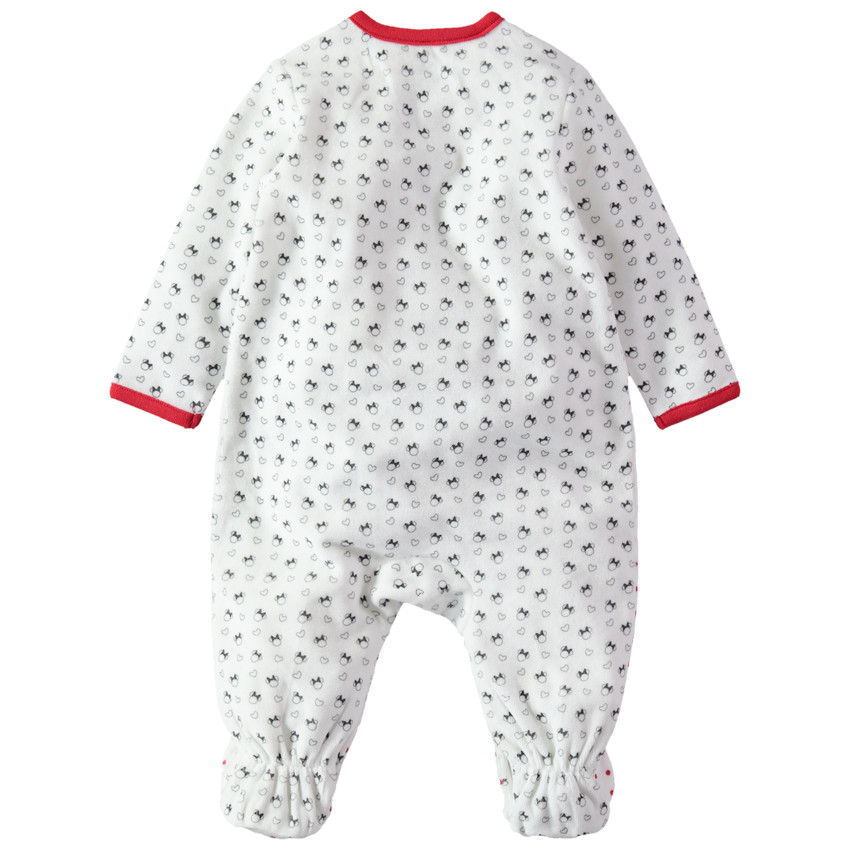 Βελουτέ φορμάκι ύπνου με εμπριμέ μοτίβο σε όλη την επιφάνεια και απλικέ σήμα με τη Μίνι 