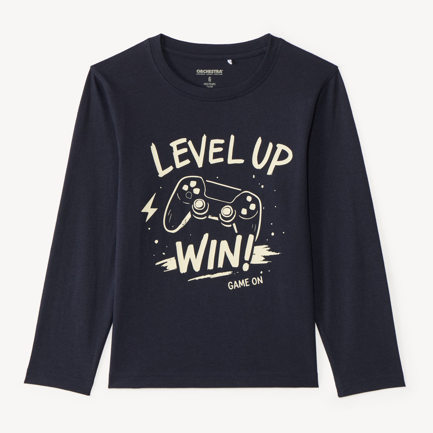 T-shirt à manches longues imprimé sport pour garçon 