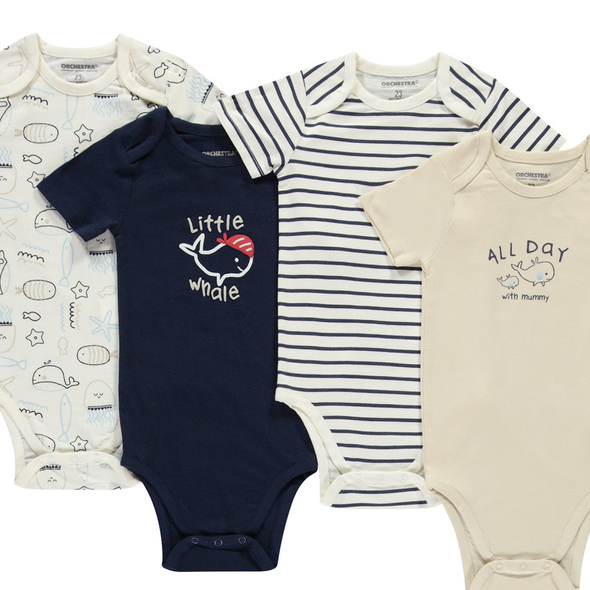 Σετ από 7 κοντομάνικα μπλουζάκια με σχέδιο φάλαινας για μωρό αγόρι με διαφορετικά ανοίγματα ανάλογα με την ηλικία 