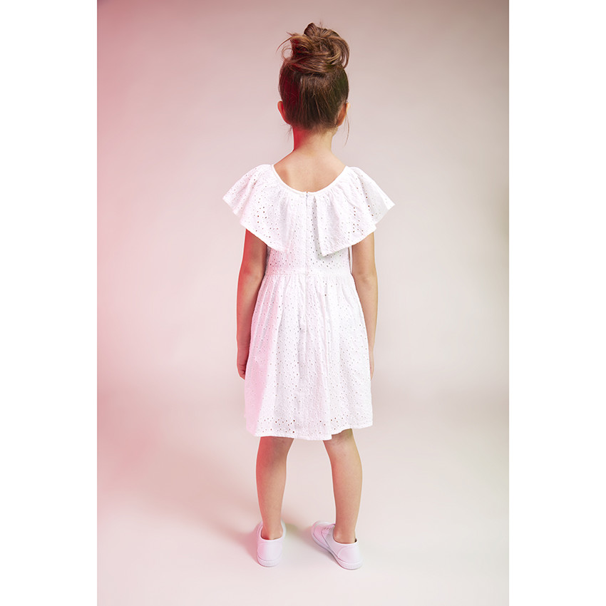 Φόρεμα με κοντά μανίκια σε broderie anglaise για κορίτσι 