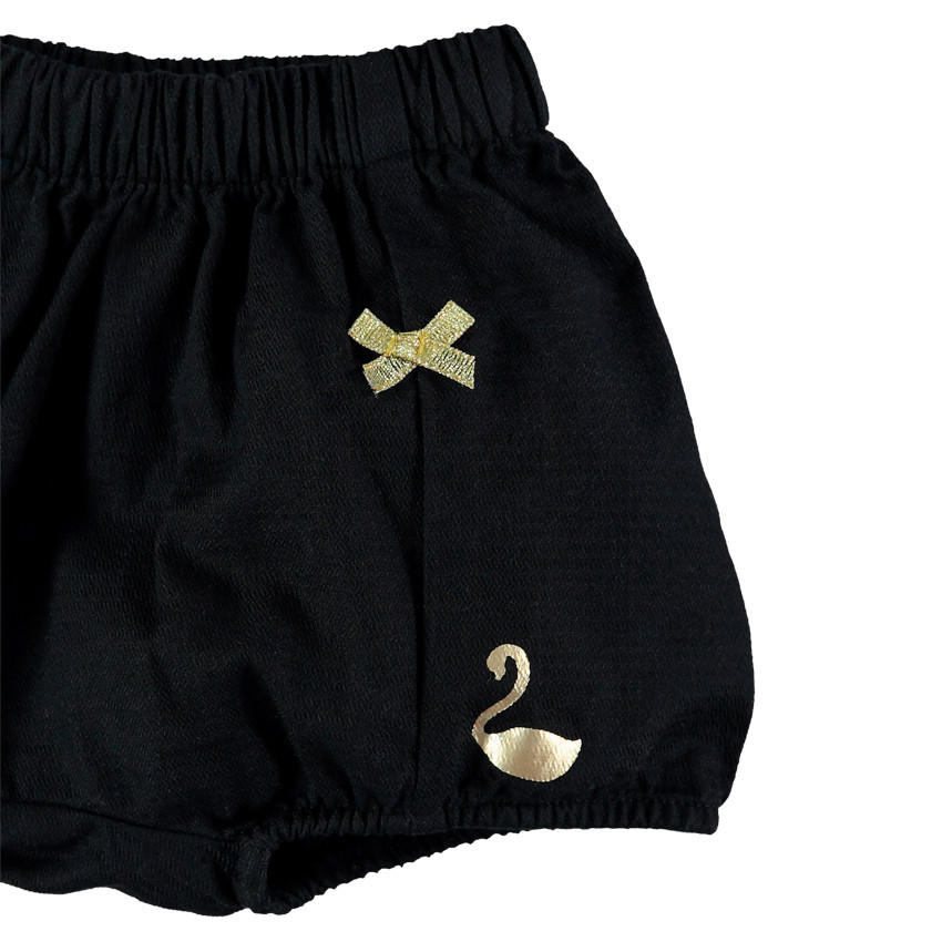 Σύνολο με ρομπάκι με σχέδιο κύκνους και μπλούζα με χρυσό φιόγκο  Additional Σύνολο με ρομπάκι με σχέδιο κύκνους και μπλούζα με χρυσό φιόγκο