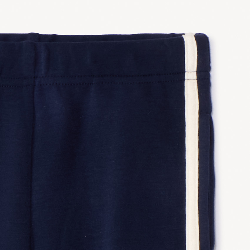 Μακρύ πλεκτό molleton με μονόχρωμες και αντιθετικές ρίγες για κορίτσι 