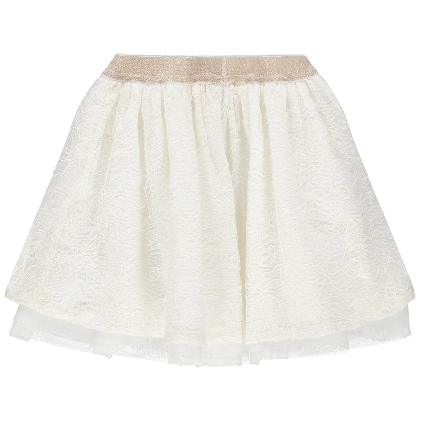 Κοντή φούστα από τούλι με κεντήματα σε στιλ δαντέλας 