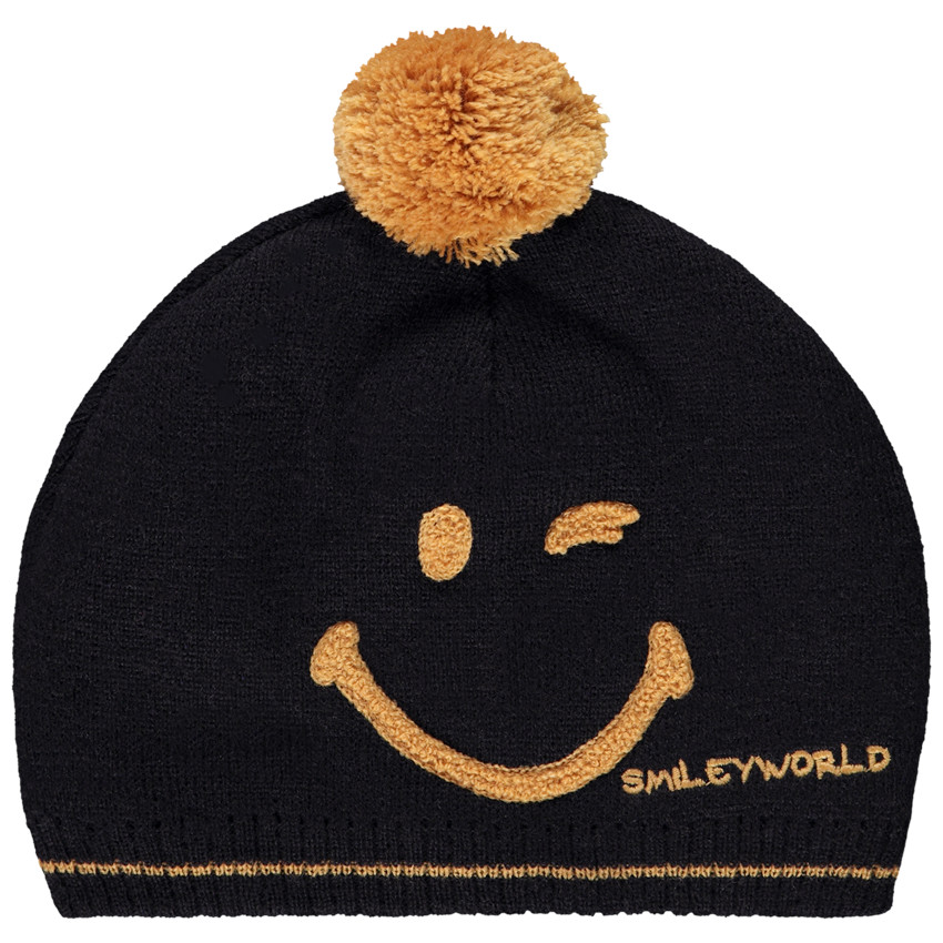 Bonnet en tricot doublé en sherpa Smiley garçon 