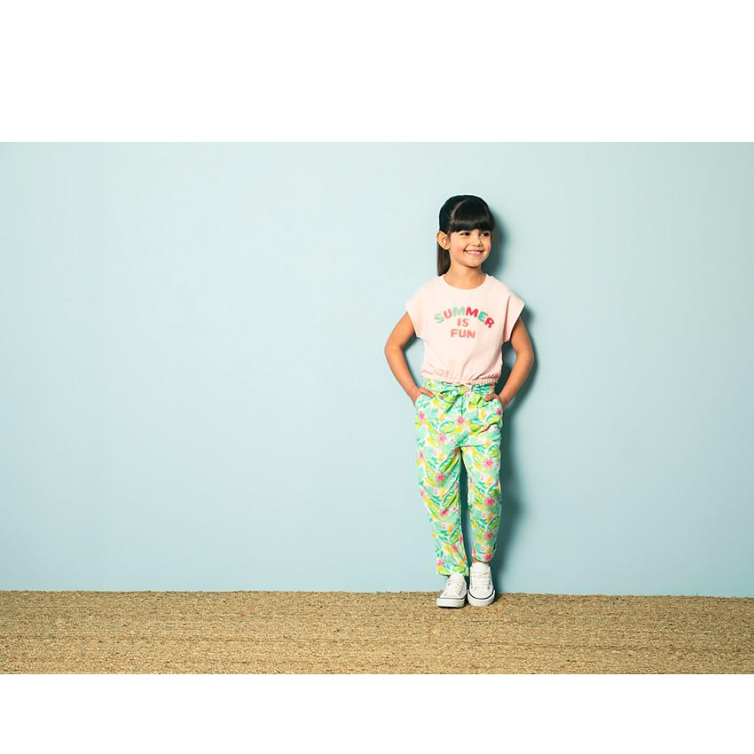 T-shirt forme boîte avec patch bouclette pour fille 