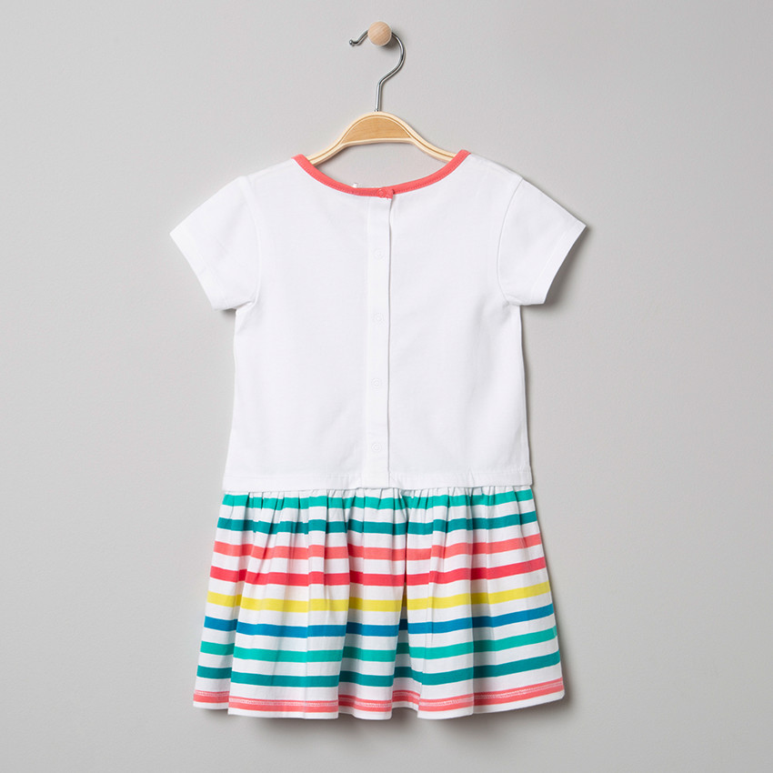 Κοντό μανίκι από βιολογικό βαμβακερό φόρεμα με μίνι Disney τύπωμα και πούλιες. 