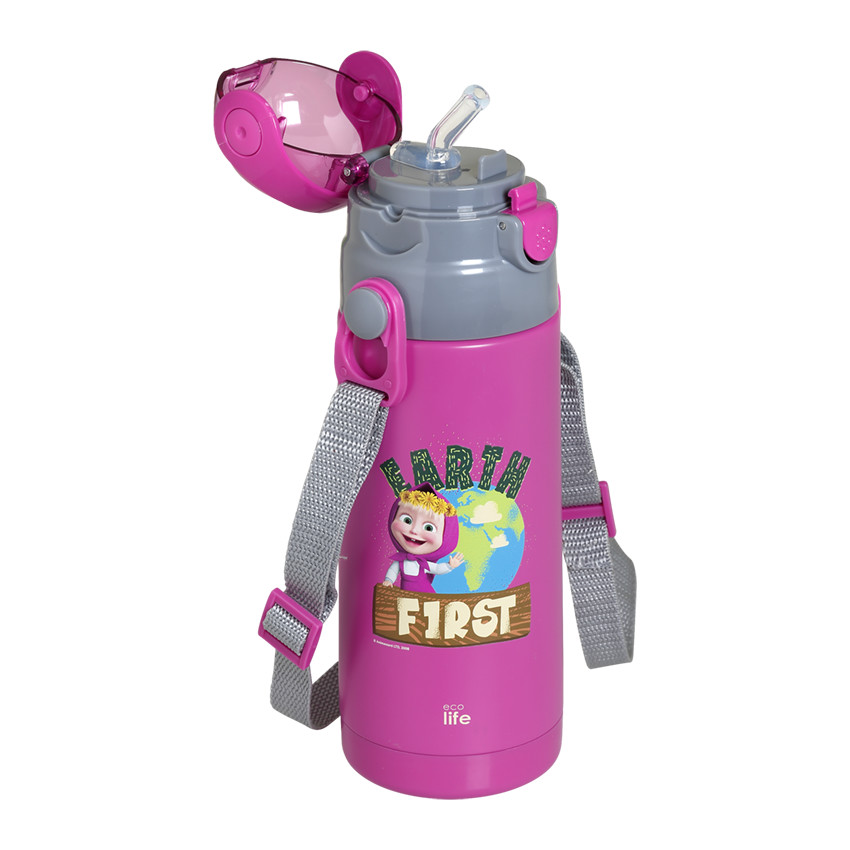 Kids Thermos 'Masha - Earth First' 400ML (magenta) 