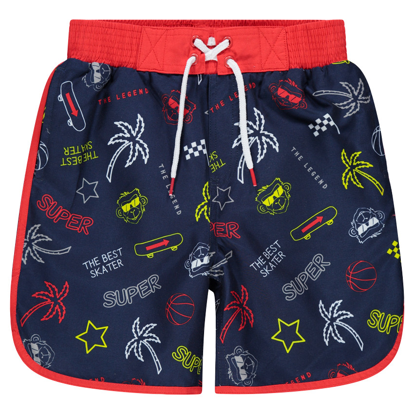 Μαγιό-βερμούδα με εμπριμέ μοτίβο σε όλη την επιφάνεια 