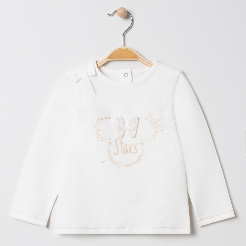T-shirt manches longues motif Minnie Disney avec noeuds en relief 