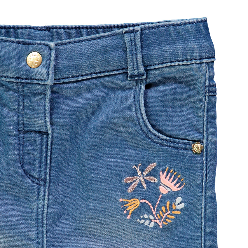 Jean slim με λουλούδια κεντημένα για bebe κορίτσι 