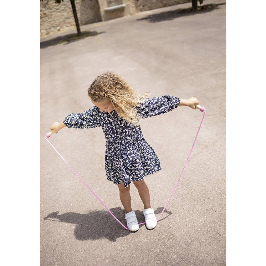 Φόρεμα μακρυμάνικο με σχέδιο floral και φαρδιά γραμμή 