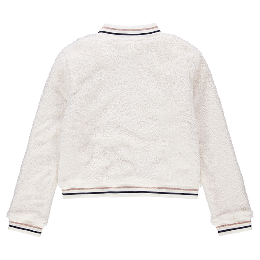 Μπουφάν από συνθετική γούνα με τελειώματα σε σπορ στυλ 