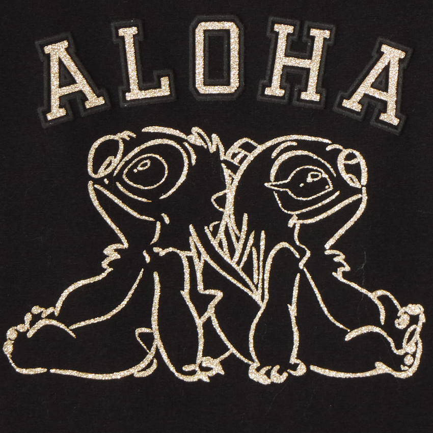 T-shirt pour fille à manches longues avec broderie Stitch et Angel 