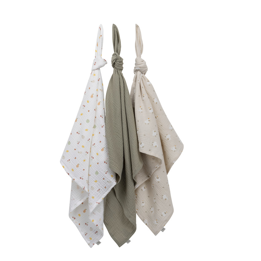 Συσκευασία 3 πάνες γάζας 70 x 70 εκ. La Vie à la Ferme 