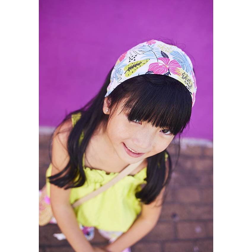 Κορδέλα με κόμπο από lyocel με εξωτικό σχέδιο για κορίτσι 