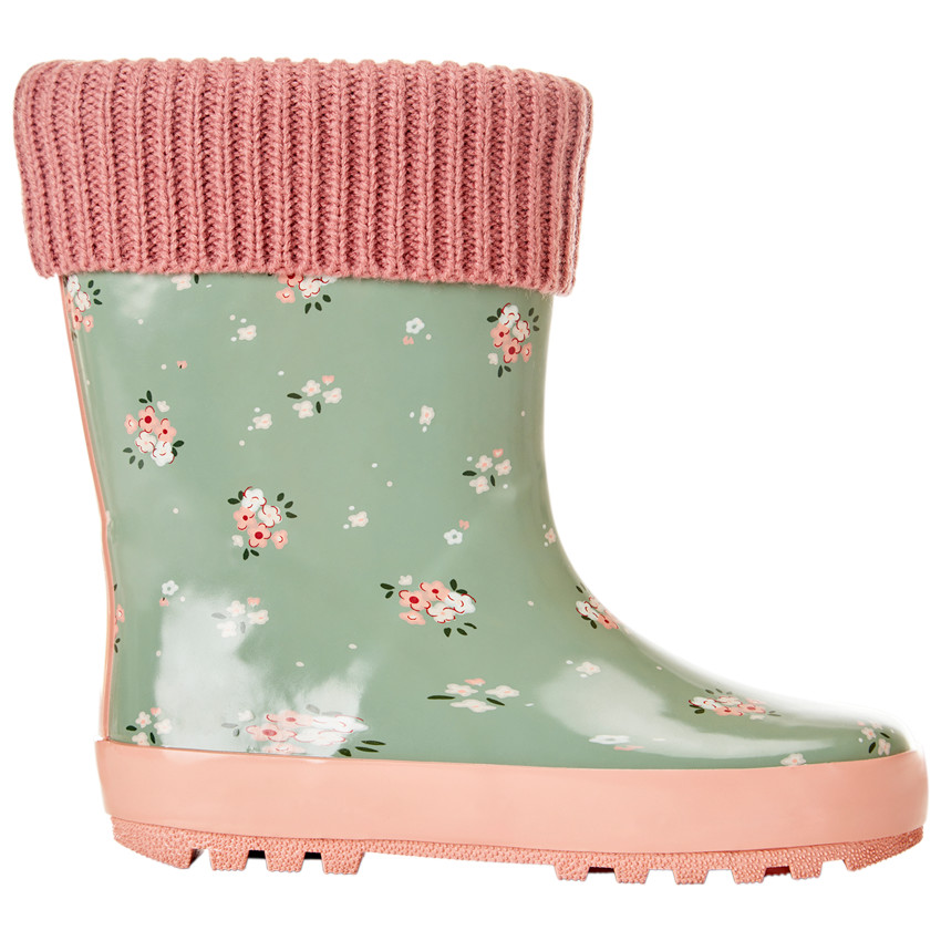 Bottes de pluie en caoutchouc imprim fleurs pour fille