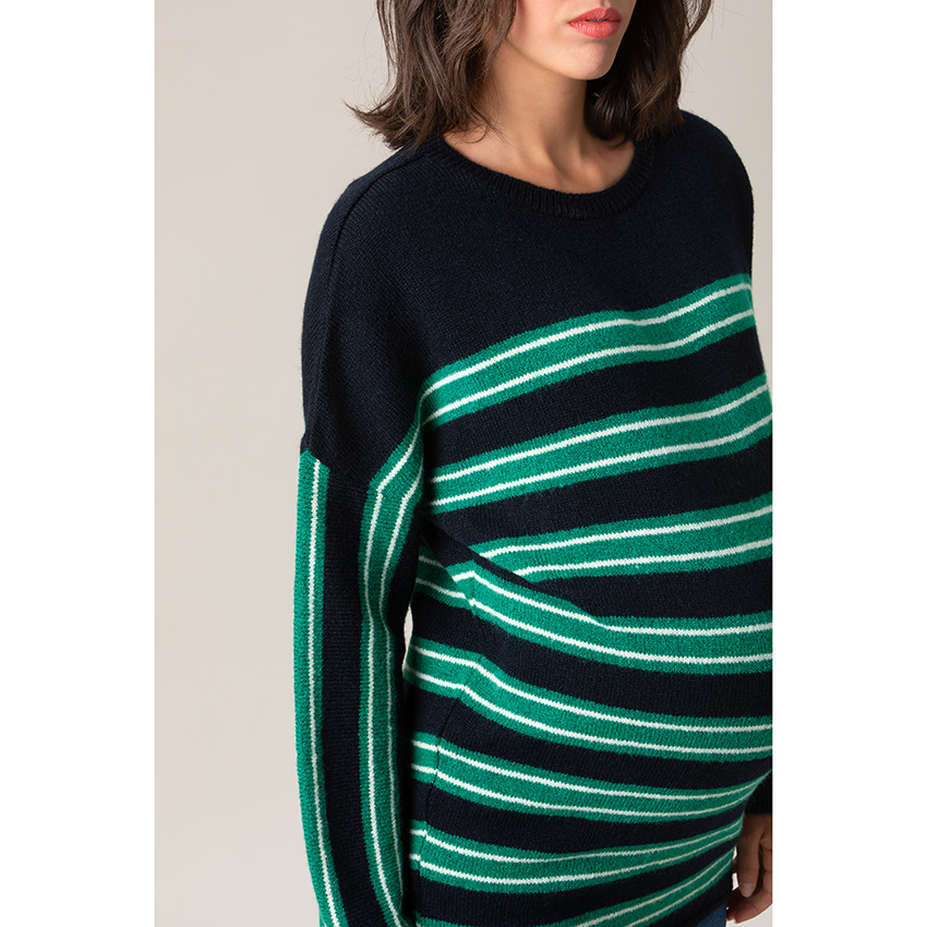 Πουλόβερ εγκυμοσύνης με ρίγες 