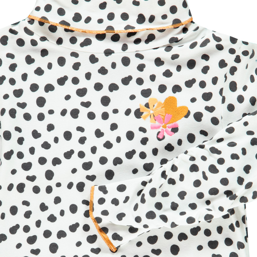 Μπλουζάκι με σχέδιο με ζιβάγκο και λουλούδια κεντημένα 