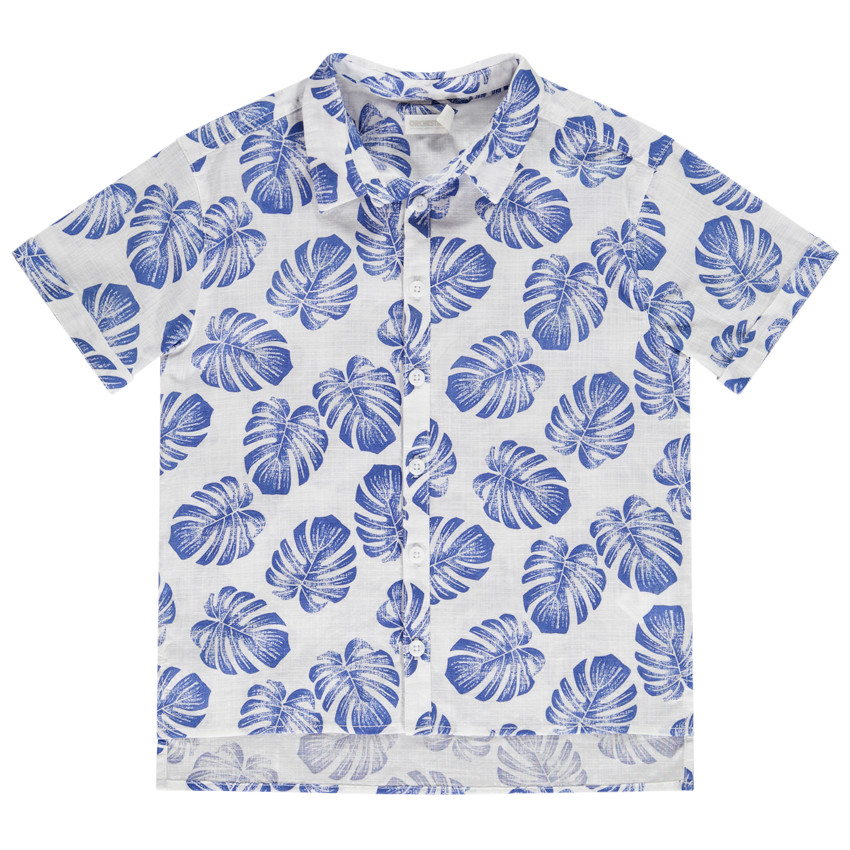 Πουκάμισο κοντομάνικο με σχέδιο φύλλα για αγόρι 