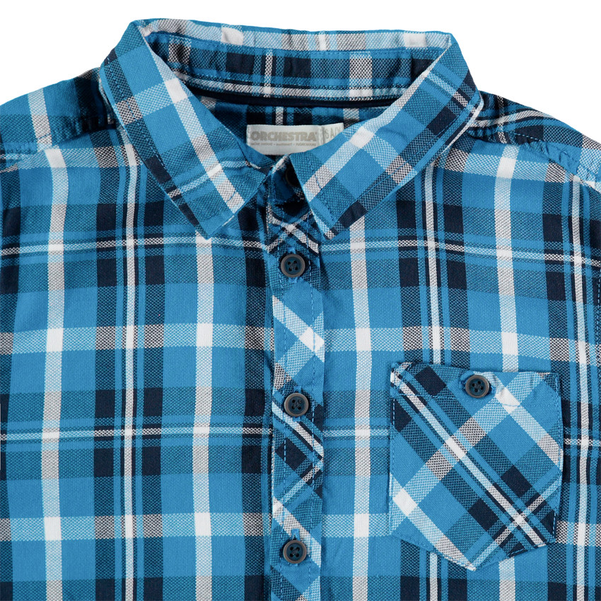 Μακρυμάνικο καρό πουκάμισο με τσέπη στο στήθος 