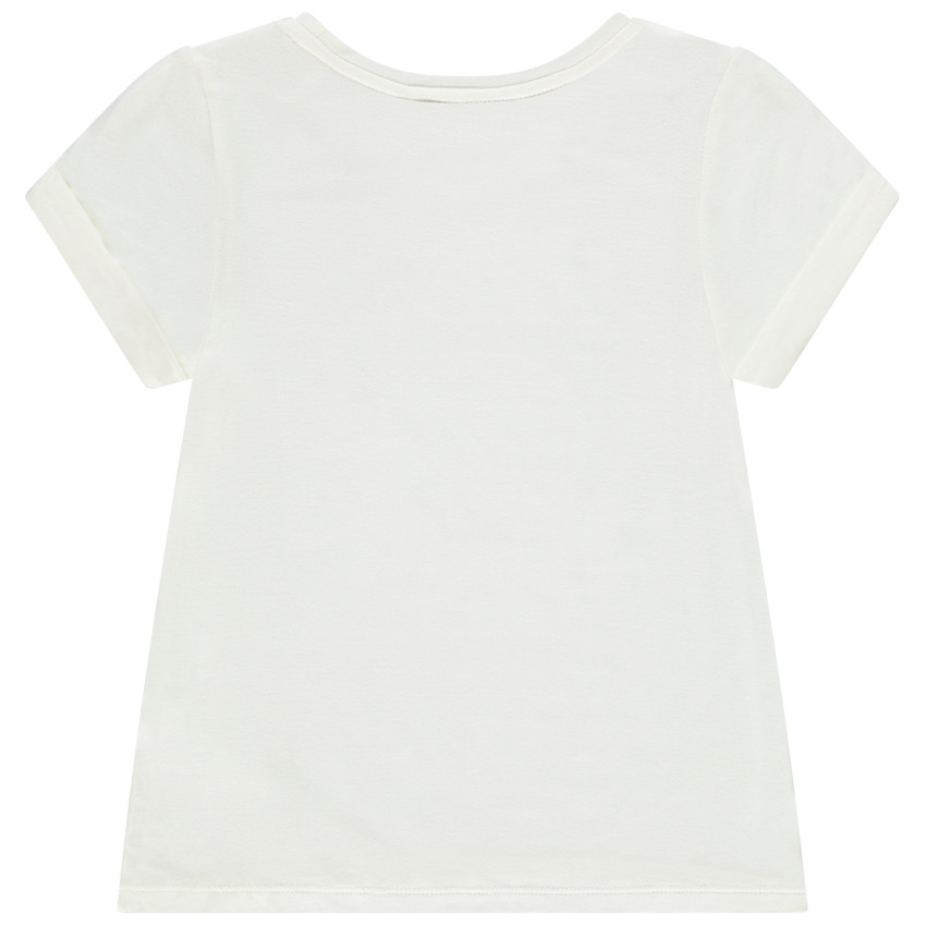 T-shirt κοντομάνικο με καρδιά sherpa για κορίτσι 