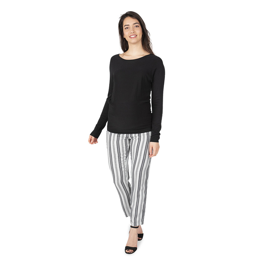 Παντελόνι εγκυμοσύνης μέχρι τον αστράγαλο με κάθετες ρίγες  Additional Παντελόνι εγκυμοσύνης μέχρι τον αστράγαλο με κάθετες ρίγες