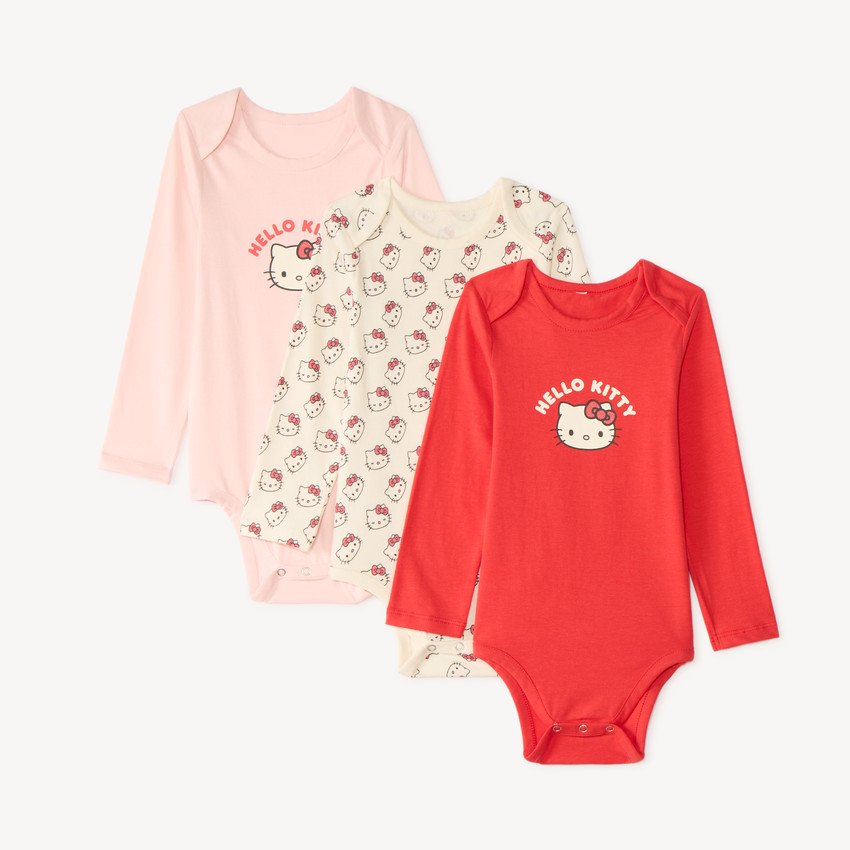 Σετ 3 μακρυμάνικων bodys για κορίτσια μωρού Hello Kitty 