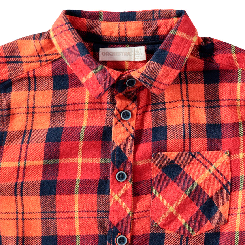 Μακρυμάνικο καρό πουκάμισο από φανέλα 