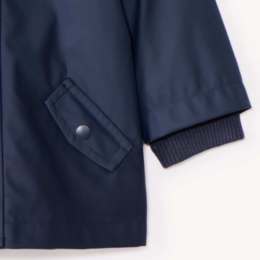 Parka uni bleu marine avec capuche oreilles ludiques pour bébé garçon  