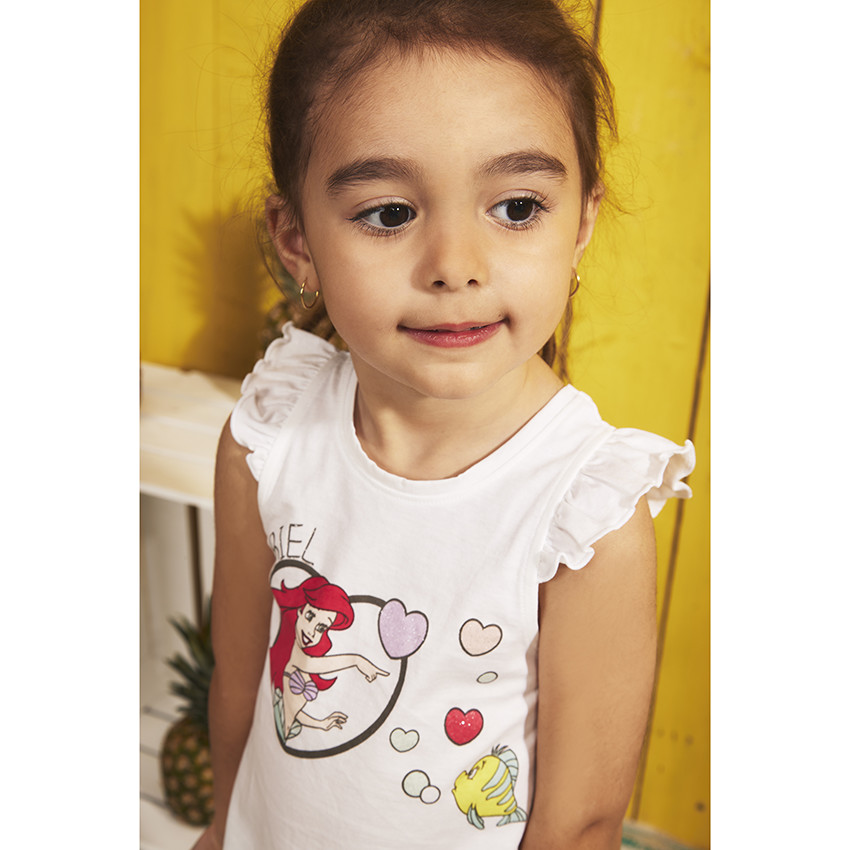 Μπλουζάκι αμάνικο από jersey print Ariel Disney για bebe κορίτσι 