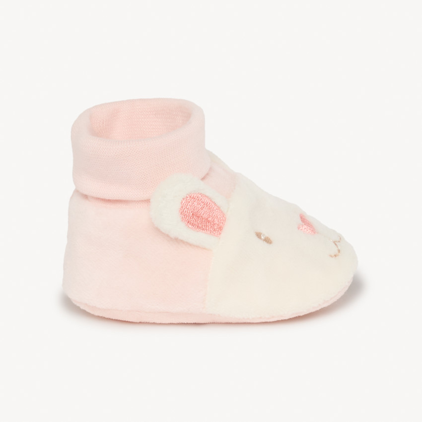 Παιδικά παπουτσάκια από βελούδο για μωρό κορίτσι με διασκεδαστικά αυτιά λαγού 