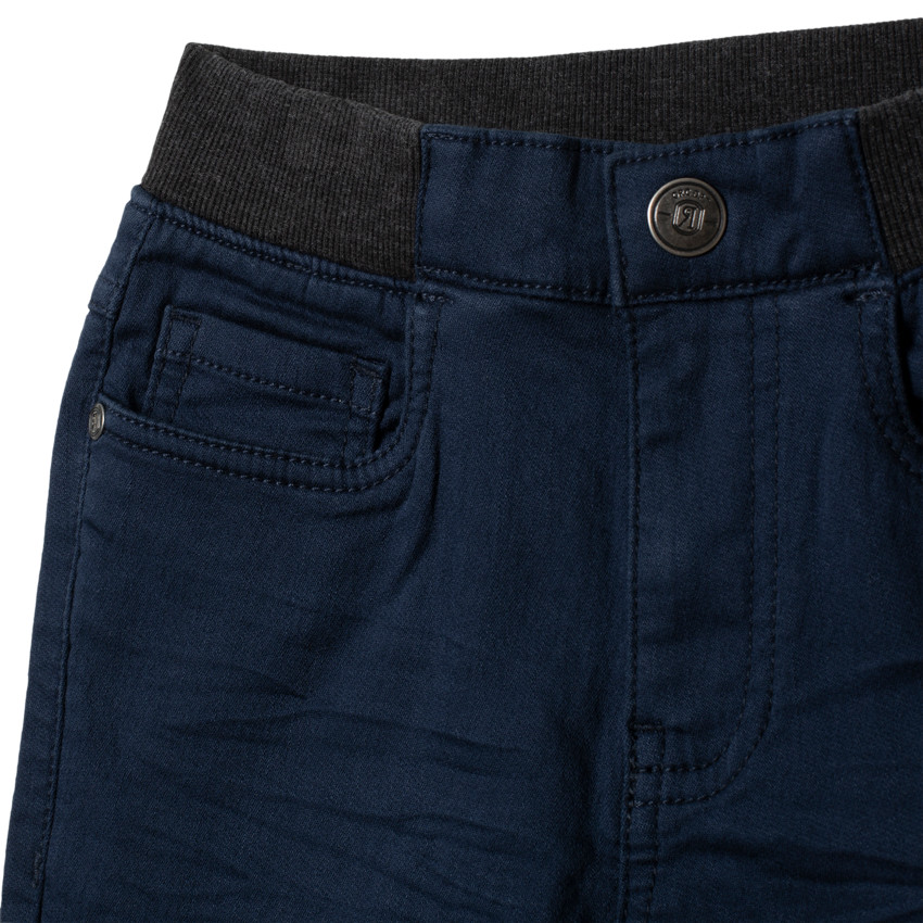 Pantalon en toile à croisillons et taille élastiquée Main Pantalon en toile à croisillons et taille élastiquée