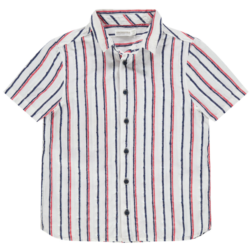 Κοντομάνικο πουκάμισο με κάθετες ρίγες 