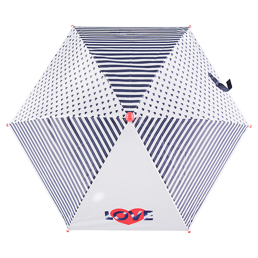 Ομπρέλα με ρίγες και τυπωμένες καρδιές 