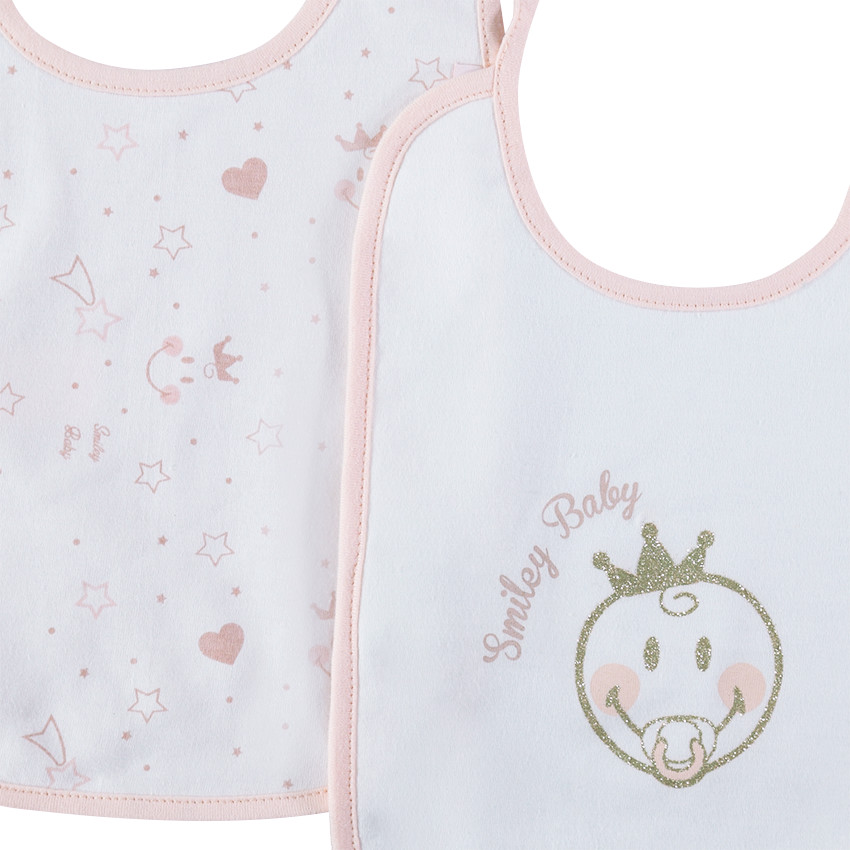 Σετ από 2 σαλιάρες από jersey Smiley 