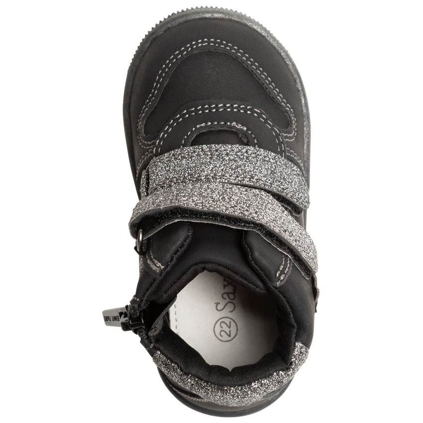 Μποτάκια μαύρα για bebe αγόρι με glitter scratchs 