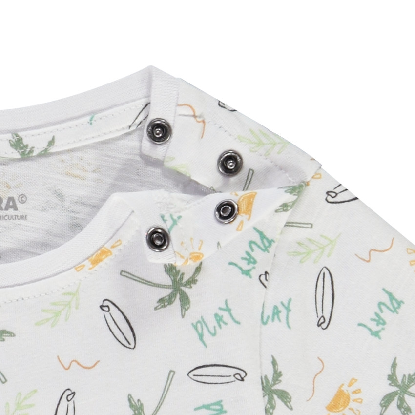 Σετ από 4 κοντομάνικα μπλουζάκια jersey print surf για bebe αγόρι 