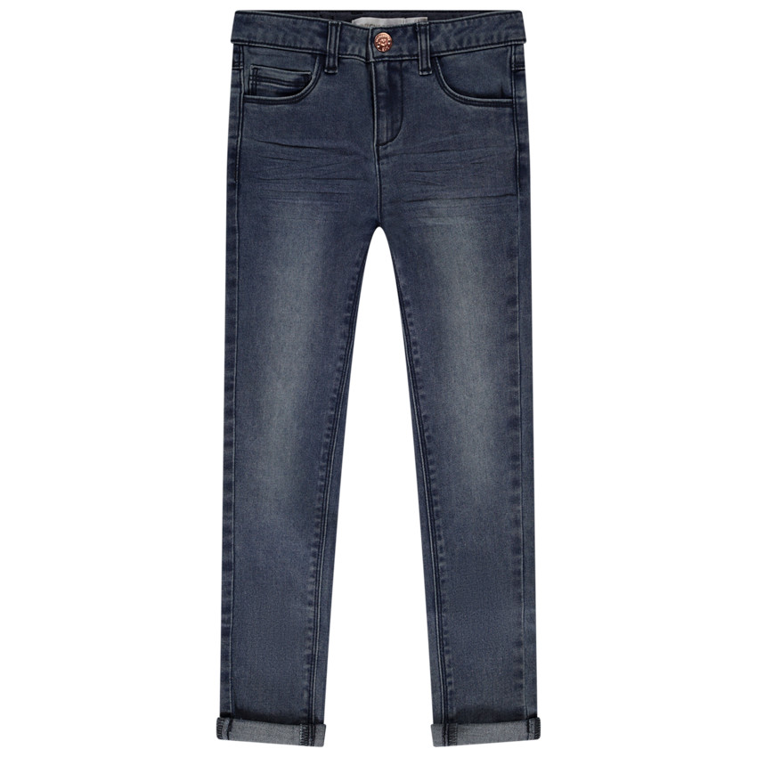 Τζιν skinny μονόχρωμο με jacron για κορίτσι 