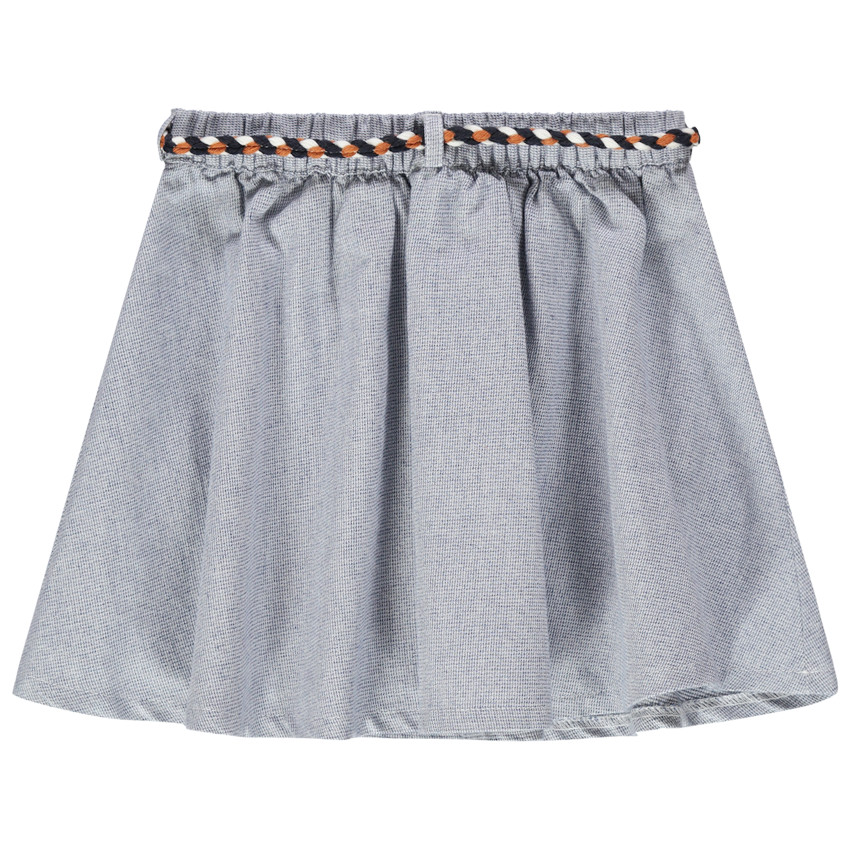 Φούστα κλος από βαμβακερό ύφασμα με πλεκτή ζώνη  Additional Φούστα κλος από βαμβακερό ύφασμα με πλεκτή ζώνη