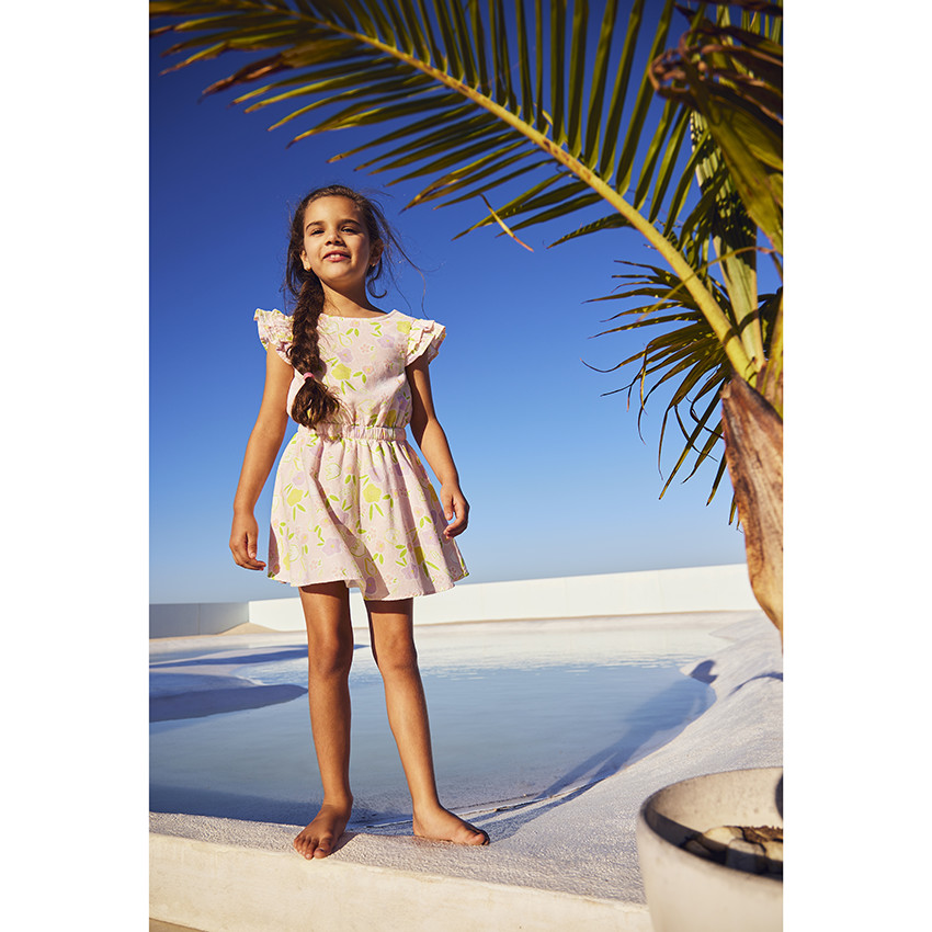 Ρόμπα πάνινο με σχέδιο φρούτα για κορίτσι 