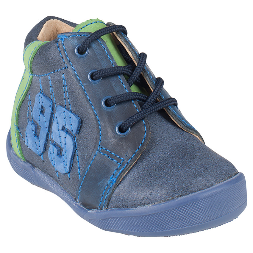 Μποτάκια με κορδόνια από δέρμα με patch "95" 