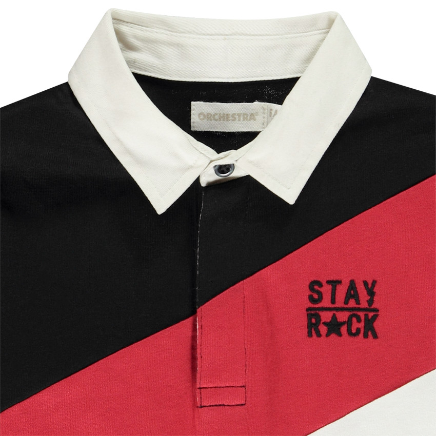 Polo μακρυμάνικο φαντεζί σε twill βαμβακερό για αγόρι Main Polo μακρυμάνικο φαντεζί σε twill βαμβακερό για αγόρι