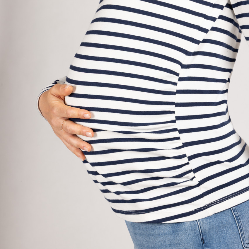 Μπλούζα μακρυμάνικη εγκυμοσύνης με ρίγες 